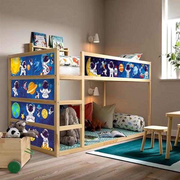 IKEA Kura Beds for Kids Room - Astronaute spatial, planètes, fusée sur le thème Kura Bed Decal - Nursery Decor Kura Bed Sticker