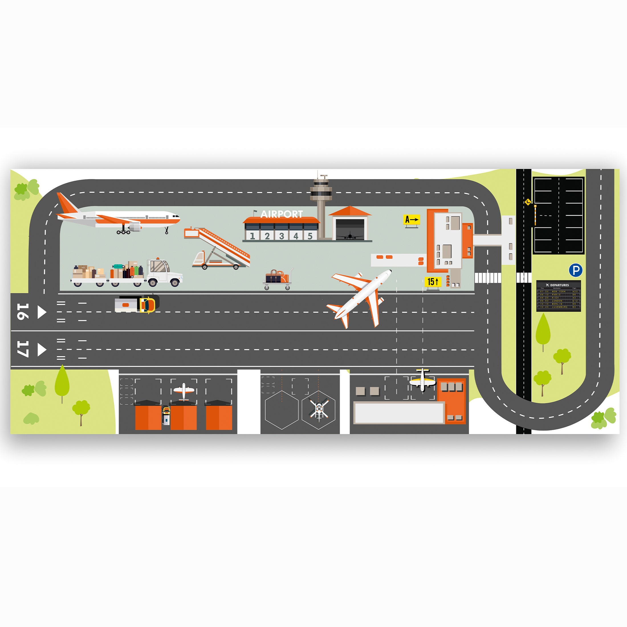 Airport Vinyl Play Mat: Non-stick, Fits IKEA Trofast (98,8x43cm