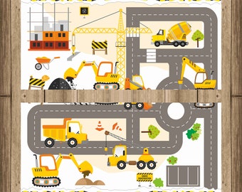 Road sticker  "Construction": 36х36inches, 91,44х91,44cm.  Furniture sticker - from two pieces
