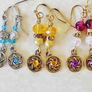 Star of David earrings, Magen David earrings, judaica earrings, jewish earrings, jewish jewelry, bat mitzvah gift,gift for her (418/514/538)