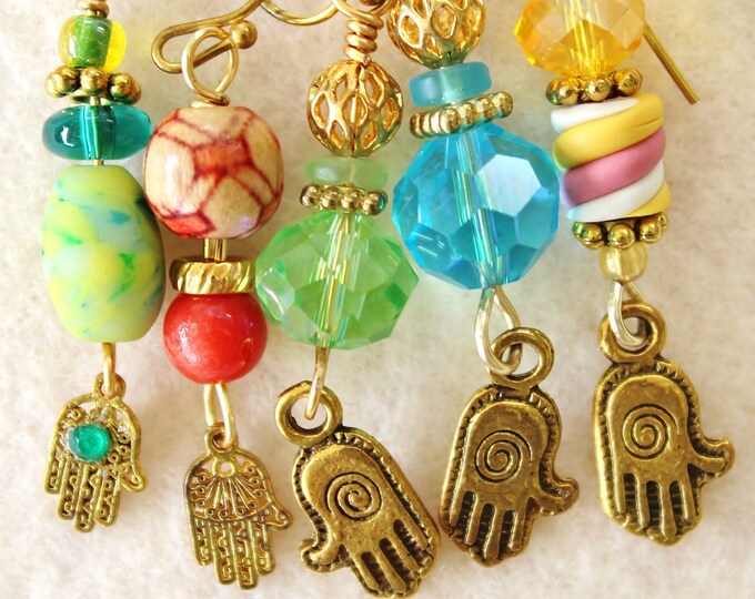 Hamsa small charm earrings