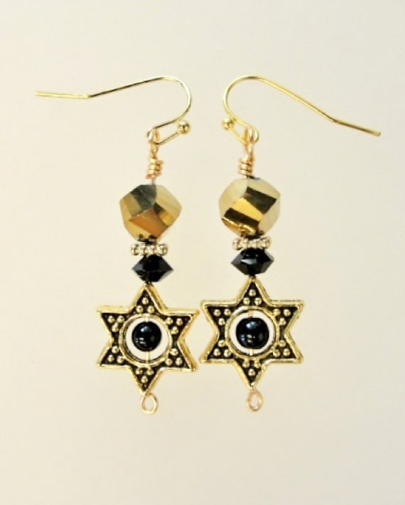 Star of David earrings, Magen David earrings, Judaica earrings, Judaica jewelry, Jewish earrings, Jewish jewelry, Jewish gift (#430)
