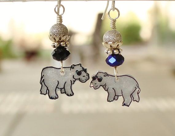 Hippo earrings,hippo jewelry,hippos,hippopotamus,African hippo,,hip hippos,safari,hand drawn,jungle earrings,jungle jewelry(#886)