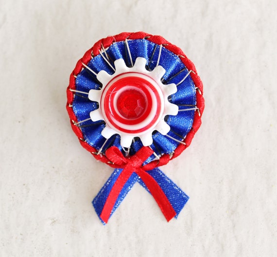 Red White and Blue brooch