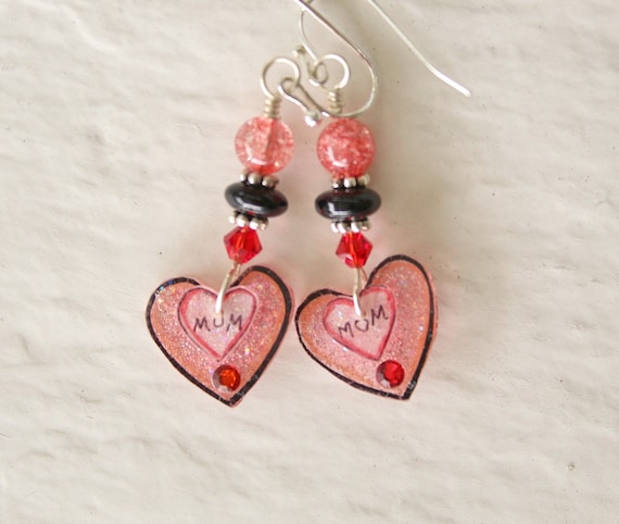 Double Heart Mom earrings(#840)