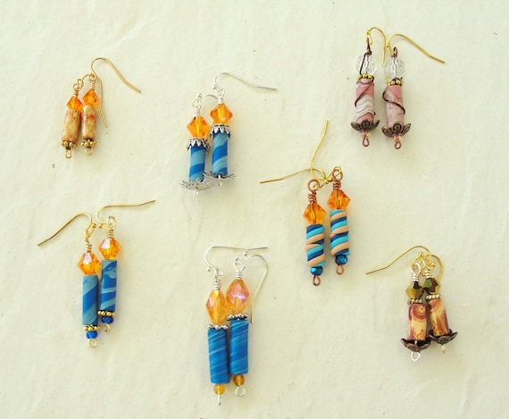 Hanukkah candle earrings