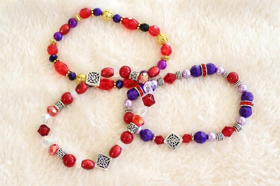 Red Bead Bracelets (#49/74/204)