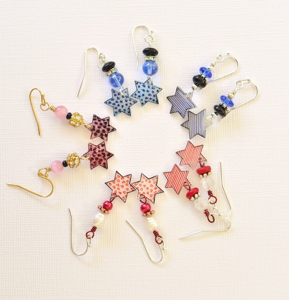 Star of David pattern earrings