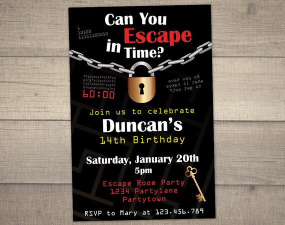 Free Escape Room Invitation Template 2