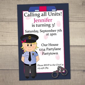 La Police Invitation Invitation Fete Police Invitation Etsy