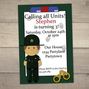 La Police Invitation Invitation Fete Police Invitation Etsy