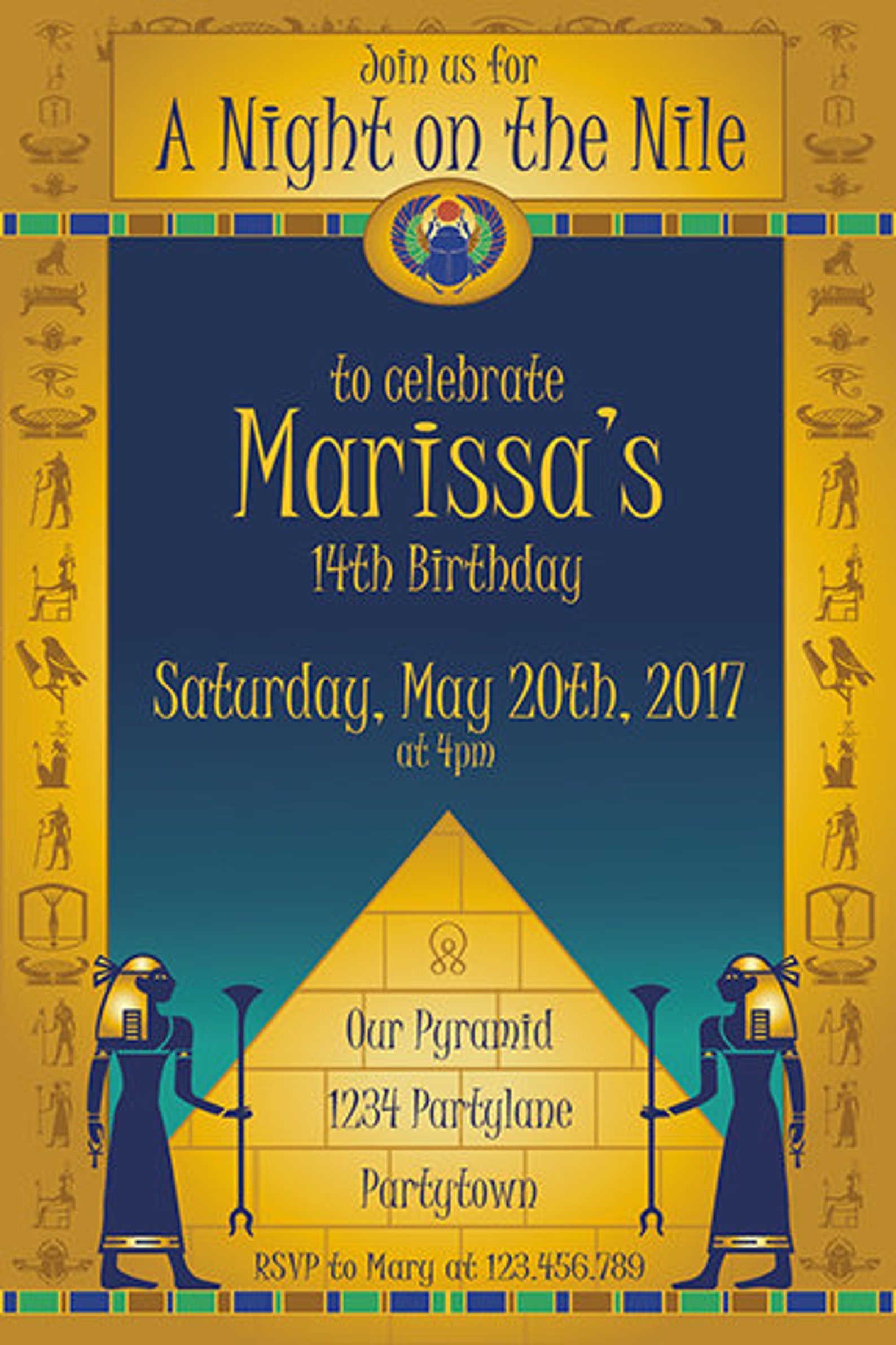 Egypt Invitation Egyptian Invitation A Night on the Nile Etsy