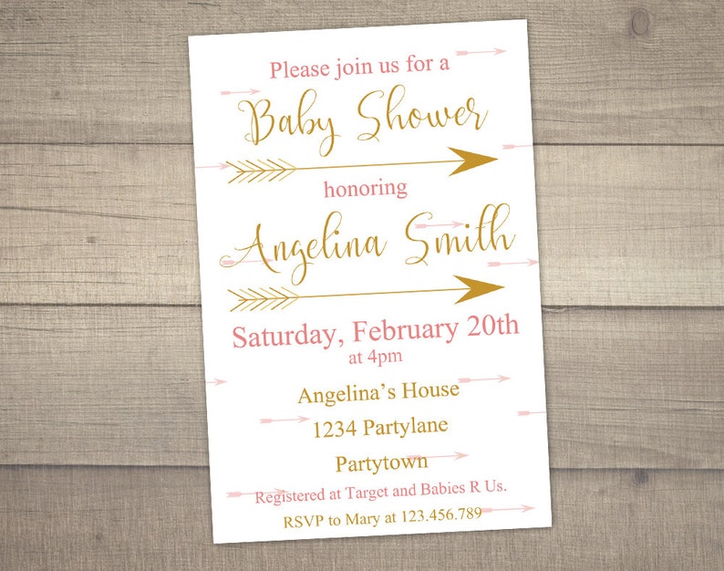 Arrow Baby Shower Invitation Image 0