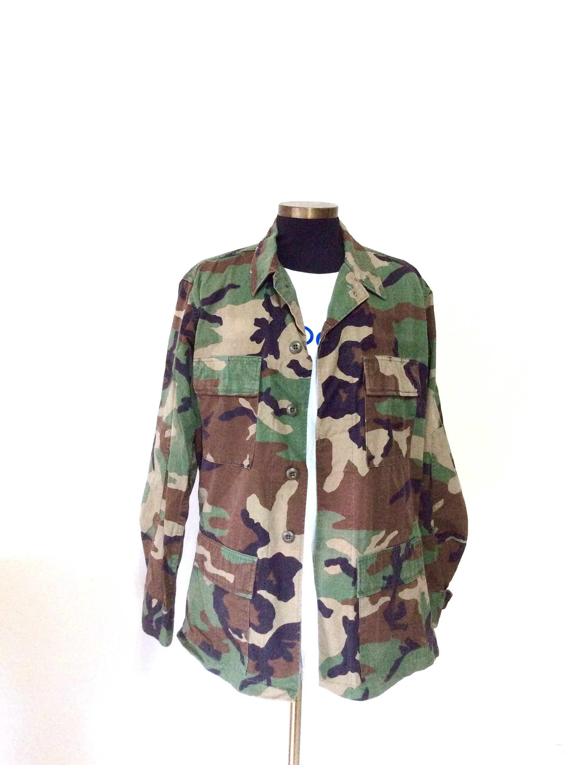 Overstocked Military Army Jacket, Oversized Jacket in Forest