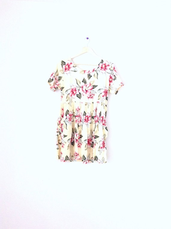 Vintage floral print baby doll dress. 80's floral… - image 2