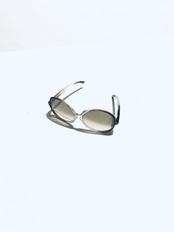 Large brown plastic sunglasses / sunshade with ge… - image 3