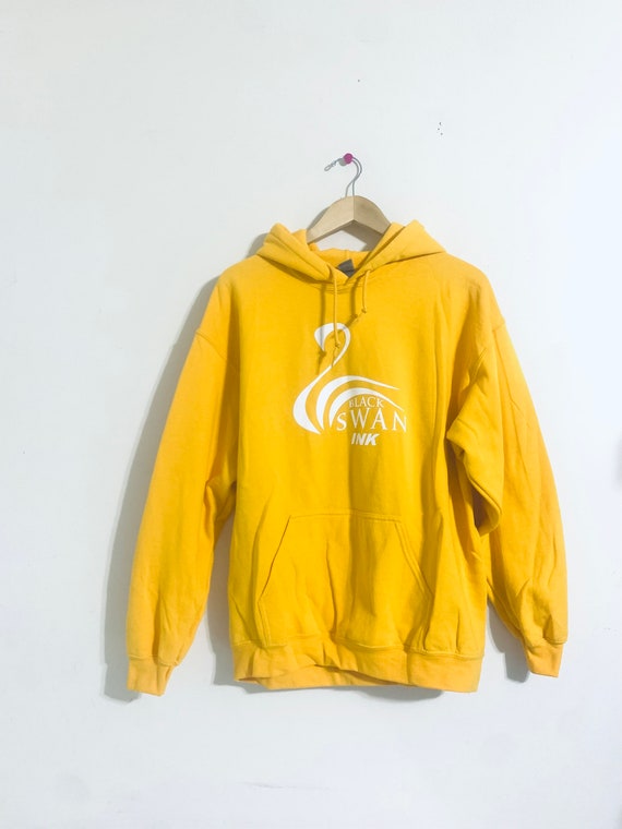 Basic Hooded Sweatshirt. Mustard Yellow Cotton Graphic Sweatshirt. Yellow Hoodie. Size Large. Etsy