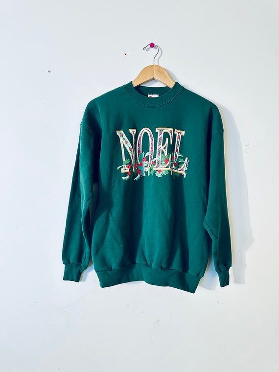 90's Xmas green Noel sweatshirt. Christmas Graphi… - image 2