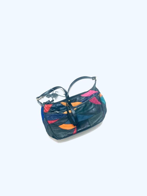Multicolored/rainbow bag. 80s Patchwork leather sh