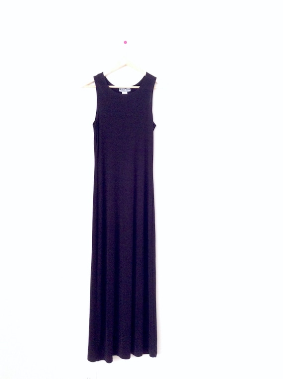 Black Brooklyn dress. 80's vintage polyester and … - image 3