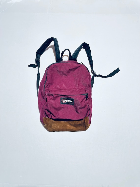 Vintage 90s backpack. Dark red Eastpak nylon and l