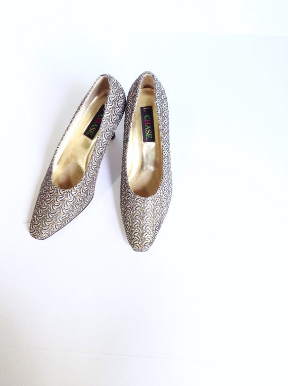 Vintage GLITTER shoes. Clean Vintage, Shiny fabric