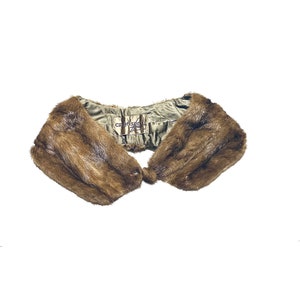 Vintage Brown Mink Fur Stole - Satin Lined Collar Shrug
