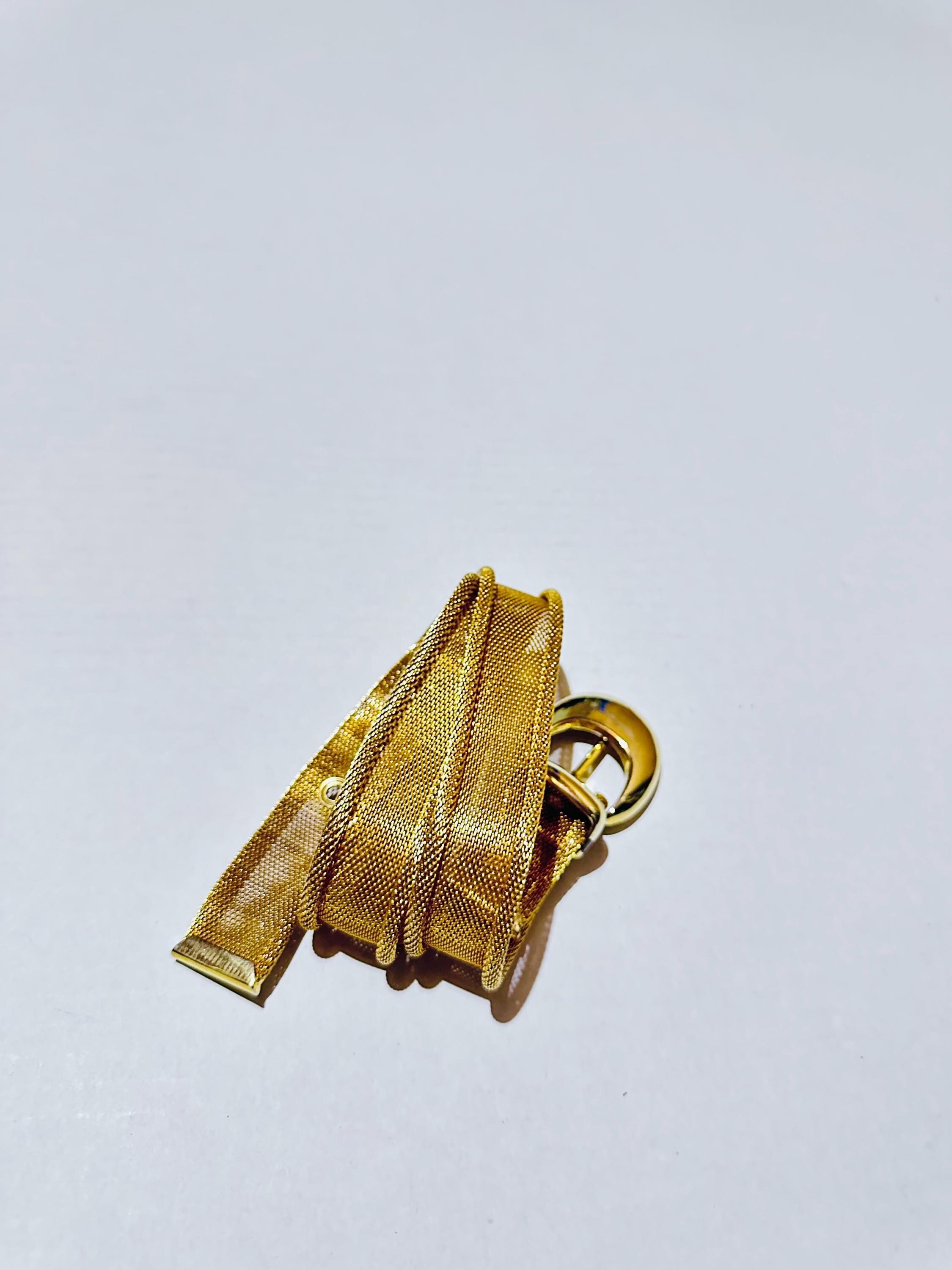 Vintage 1980s Gold Tone Woven Mesh Belt, XS-S - Etsy display picture 1