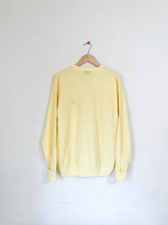 Vintage IZOD Pastel Yellow Sweater. Vintage Long Sleeve V Neck Pullover Sweater. Made in USA. Etsy