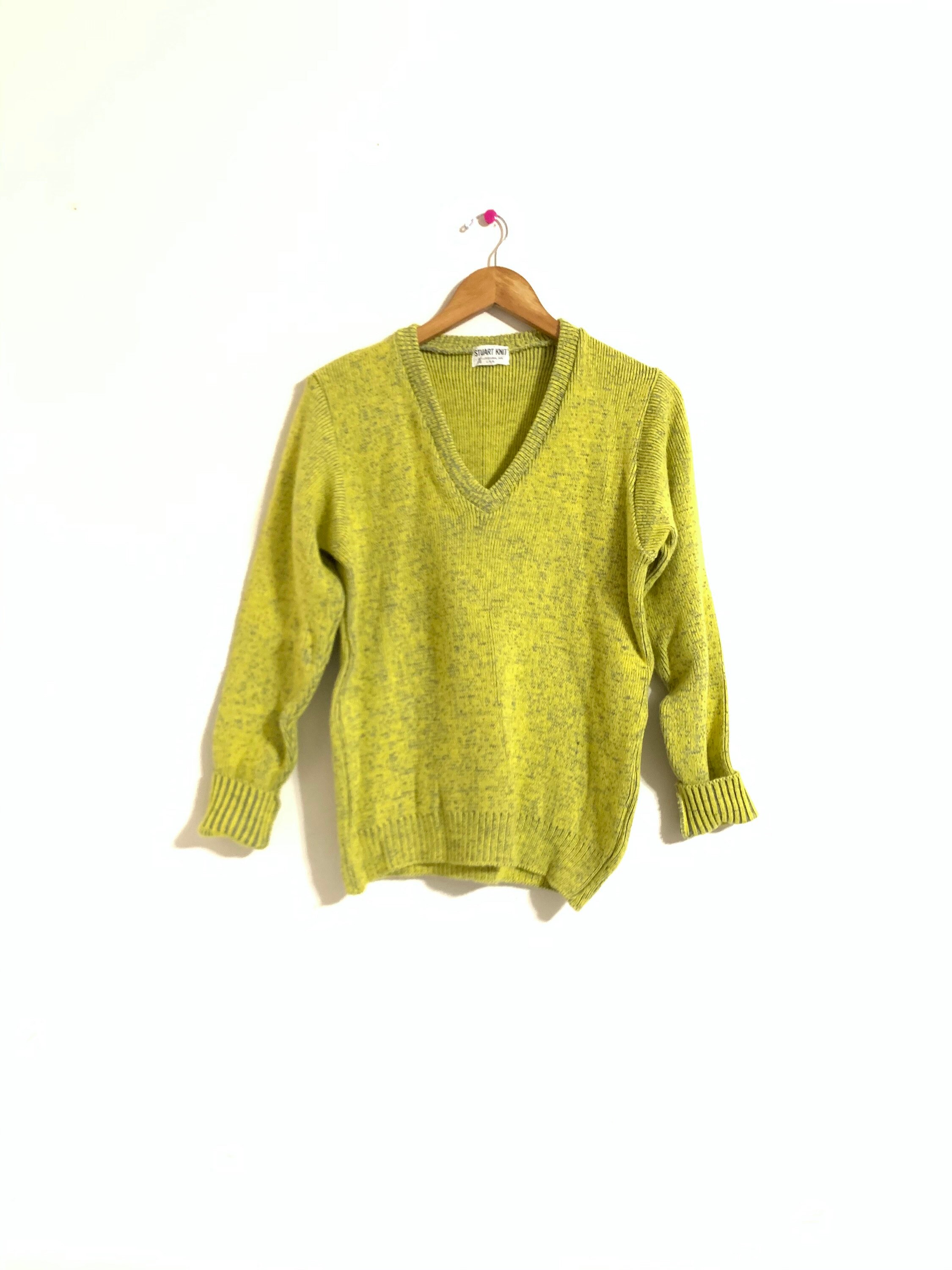 Yellow/green Pullover Sweater. Stuart Knit Sweater. Size - Etsy UK