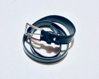 Vintage Classic Black Imitation Leather Belt With Silver  display picture 3