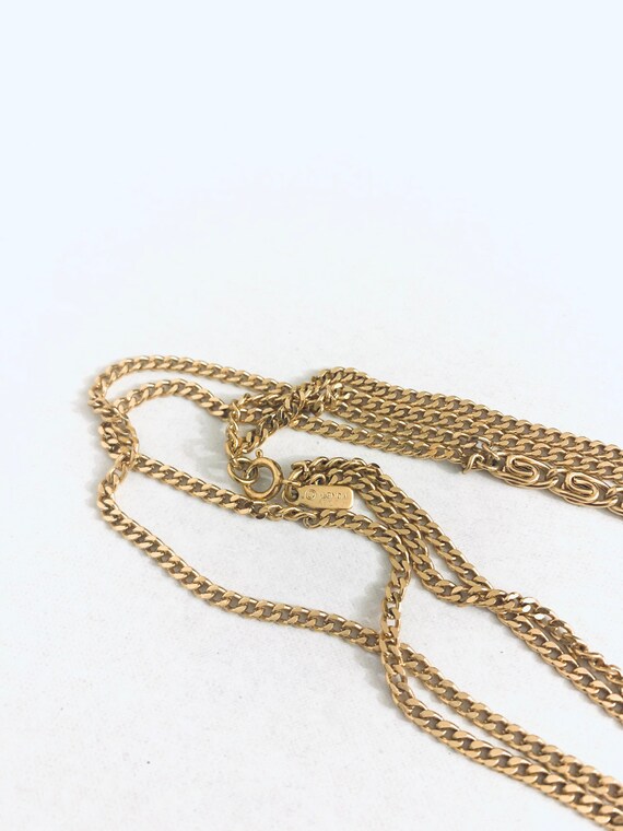 Monet gold tone  necklace . Vintage long multi ch… - image 4