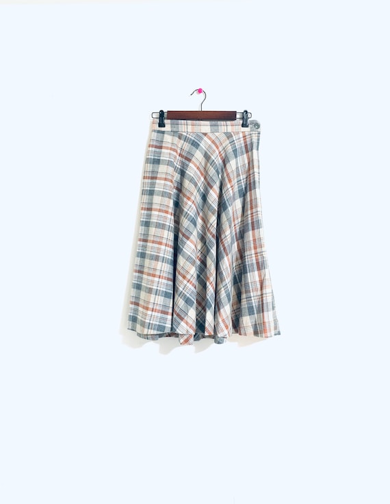 Grey plaid skirt etsy cheap
