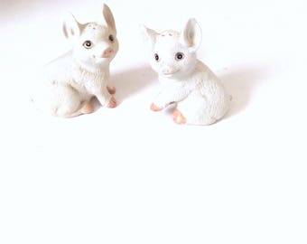 Vintage Pig Salt and Pepper Shakers: Pink & Cream Ceramic Set