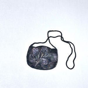 Vintage Seed Bead Mini Bag: Handmade Floral Crossbody Evening Bag