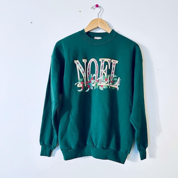 90's Xmas green Noel sweatshirt. Christmas Graphi… - image 1