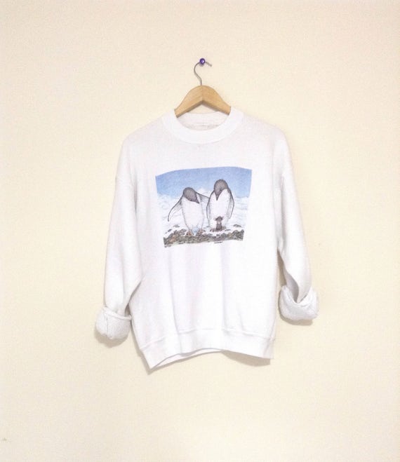 Penguin sweatshirt. White vintage soft and comfy … - image 5