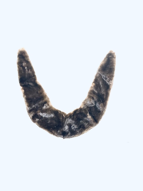 vintage fur collar. Brown mink fur collar with sat