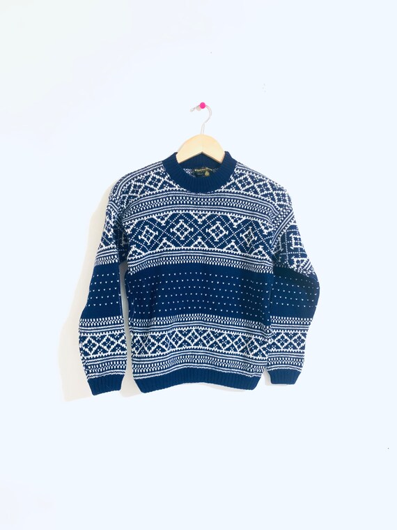 Blue Norway thick wool sweater. Nordic wool, prin… - image 3