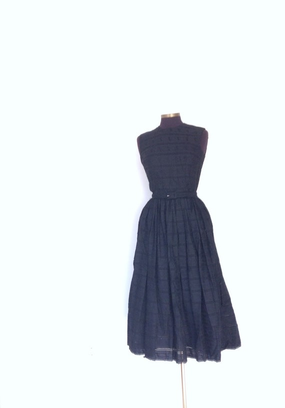 70's mad men style black, midi dress. Retro party
