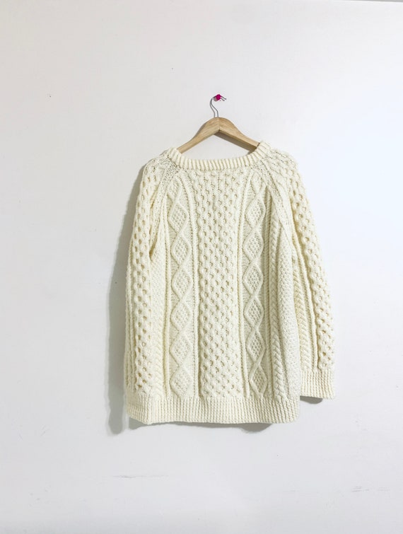 Vintage fisherman sweater. Chunky knit sweater. cr