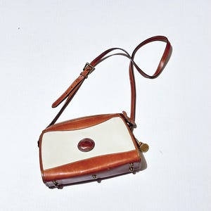 Vintage Dooney & Bourke Leather Crossbody Bag: Tan All Weather Handbag