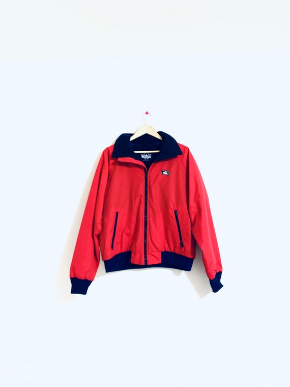 Woolrich 90s Red nylon windbreaker/bomber jacket.… - image 8