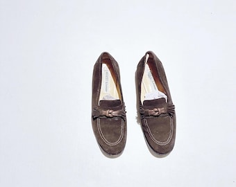 Vintage Manolo Blahnik Suede Loafers: Chocolate Brown Italian Leather, EU 40 / US 9