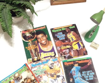 1980's sports magazines. Baseball, basket ball, football sports magazine with Magic Johnson, Steve Carlton, Tony Robinson and Vagas Ferguson