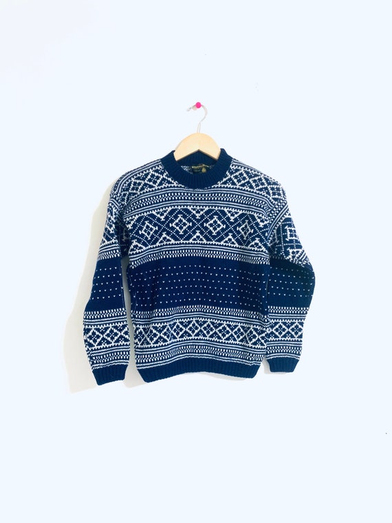 Blue Norway thick wool sweater. Nordic wool, prin… - image 5