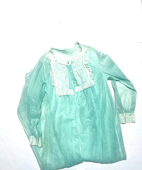 Peignoir Sears and Roebuck nylon lace night gown.… - image 1