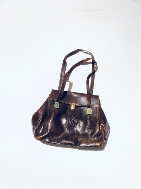 Marino Orlandi , brown vintage bag. Retro designe… - image 8