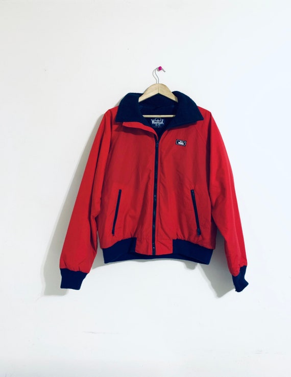 Woolrich 90s Red nylon windbreaker/bomber jacket.… - image 6