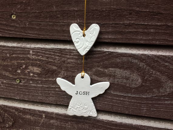 Personalised Clay Angel Guardian Wall Decoration Christmas Etsy